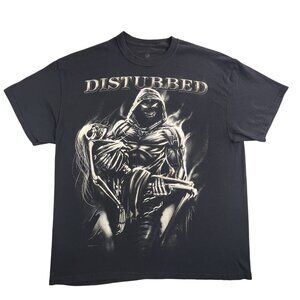 Disturbed Shirt Men's XL 2011 Band Heavy Metal Graphic Skeleton Tee Gothcore Y2K